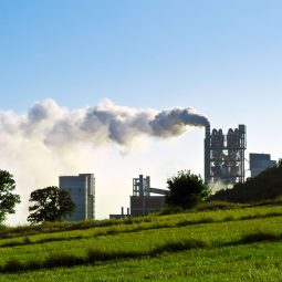 Power plant against a blue sky