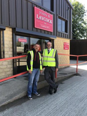 Mark & Gareth outside Laycocks' offices in Stockbridge, Keighley