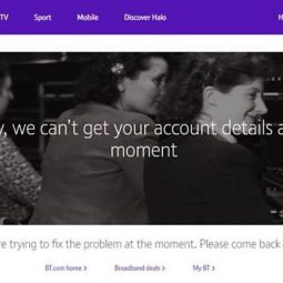 Screenshot - BT can't get to your details at the mo