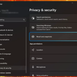 Windows 11 Recall and snapshots screen