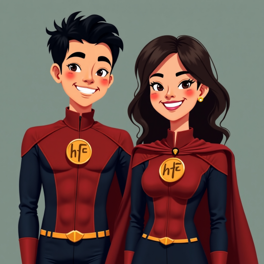 Smiling superhero-like characters, male & female, representing Human Firewalls