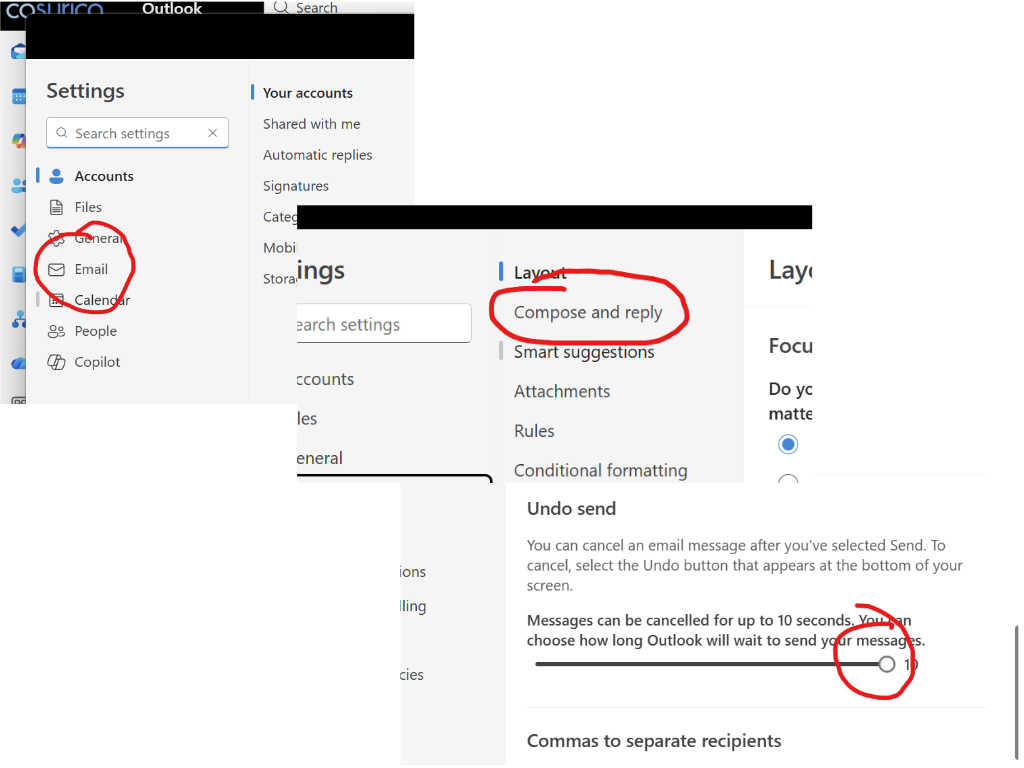 Steps to configure Undo Send in new Outlook